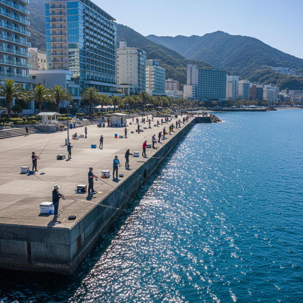 【静岡県】熱海港海釣り施設｜500円で楽しめる絶景のマンモス堤防