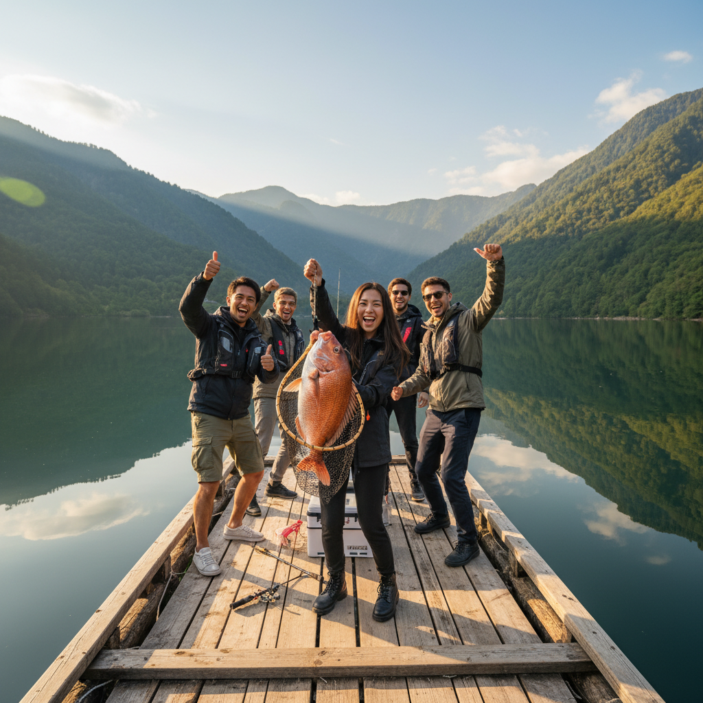【福井県】ひるが海上釣堀｜三方五湖・日向湖で高級魚を狙う！手ぶらOKの人気釣り堀