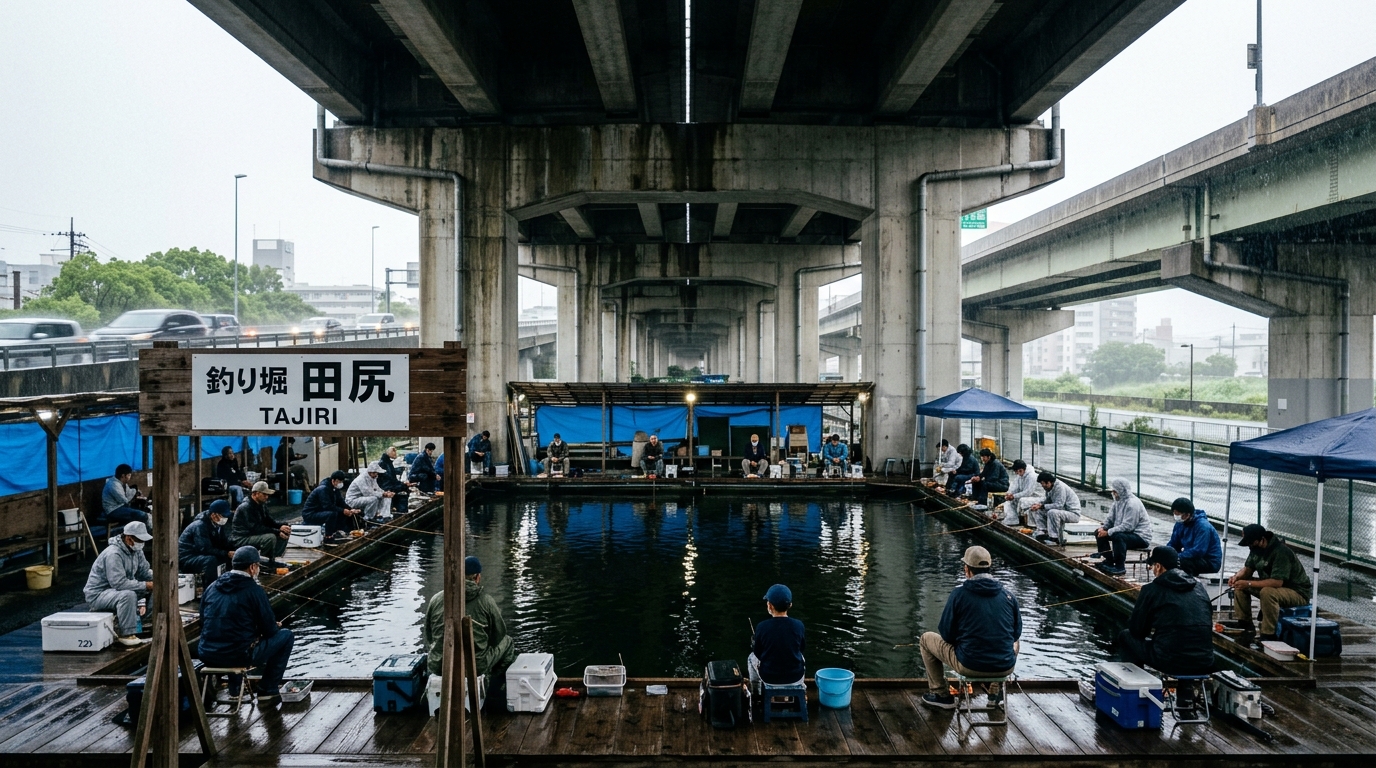 【大阪府】海釣ぽーと田尻｜雨でも安心！橋の下にある全天候型・放流満載の釣り堀