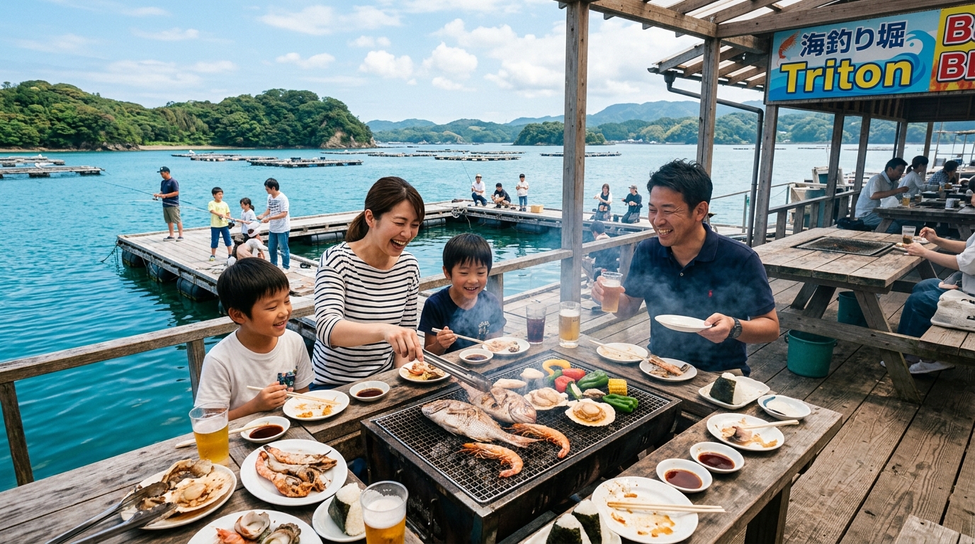 【三重県】フィッシングパークトリトン｜2匹補償＆海上BBQ！鳥羽の恵みを満喫