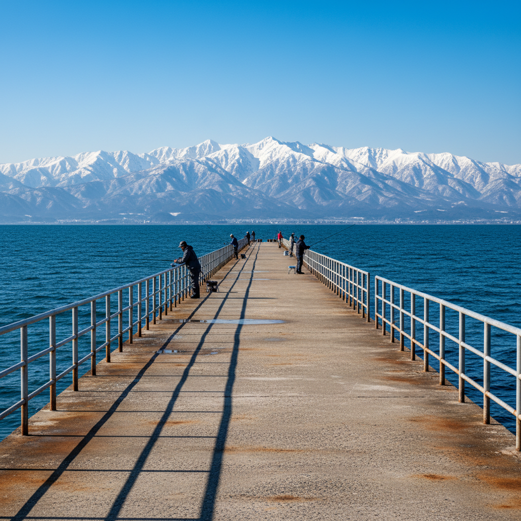 【富山県】石田フィッシャリーナ 釣り桟橋｜立山連峰を望む絶景＆無料スポット