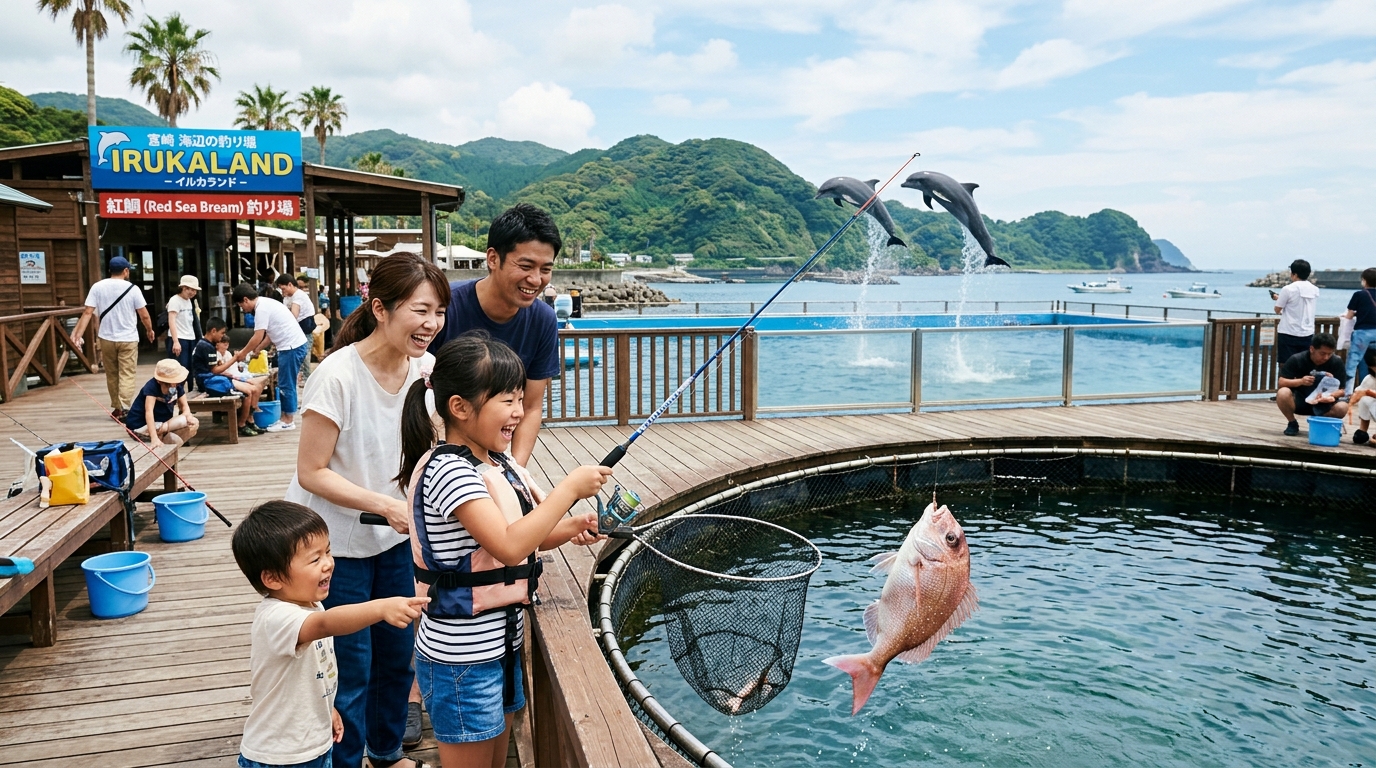 【宮崎県】志布志湾大黒イルカランド（天然釣堀）｜イルカショーも釣りも！釣った魚は全買取の「確実」な釣り堀