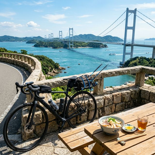 【しまなみ海道】絶景サイクリング＆海上釣り堀！瀬戸内の多島美を巡るアクティブ釣行旅