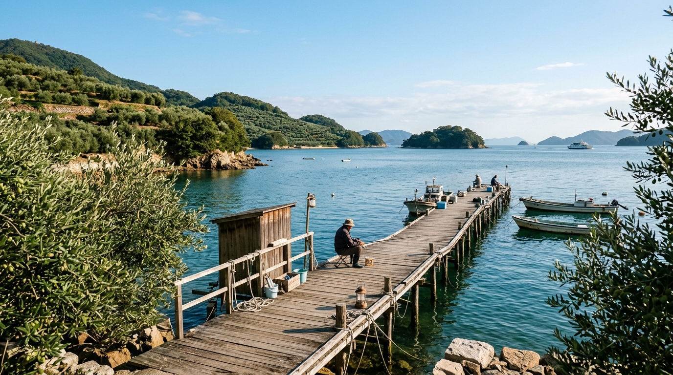 【香川県】小豆島ふるさと村 釣り桟橋｜※現在閉鎖中：オリーブの島で親しまれた観光釣りスポット