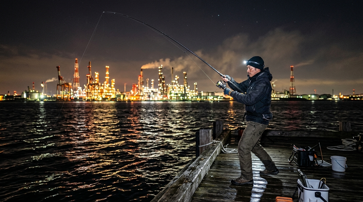 【福岡県】日明かんしんつり公園｜小倉駅近の無料スポット！工場夜景と楽しむ釣り