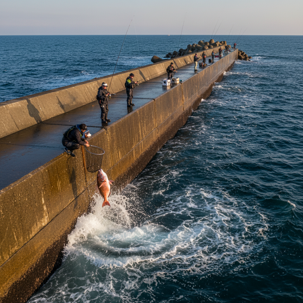 【新潟県】直江津港第3東防波堤管理釣り場｜マダイ・クロダイの大物実績多数！全国屈指の人気堤防