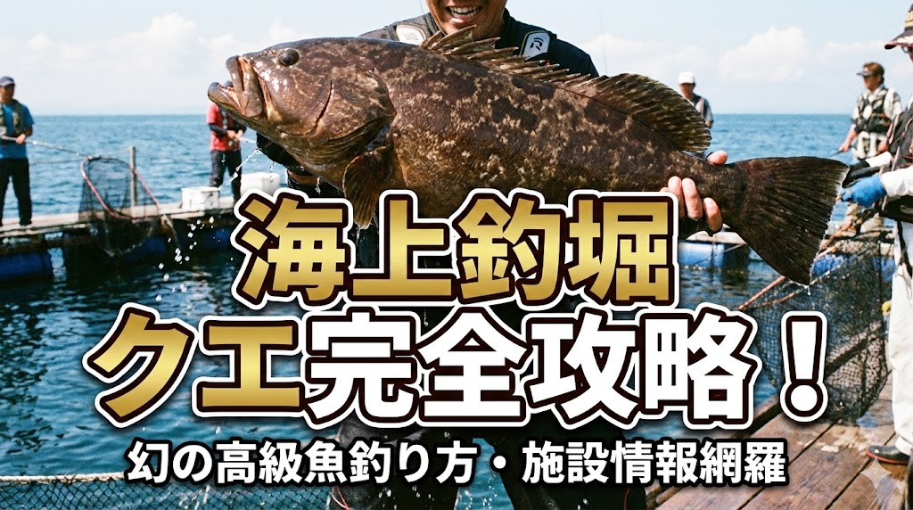 海上釣り堀におけるクエ釣りのガイド記事。