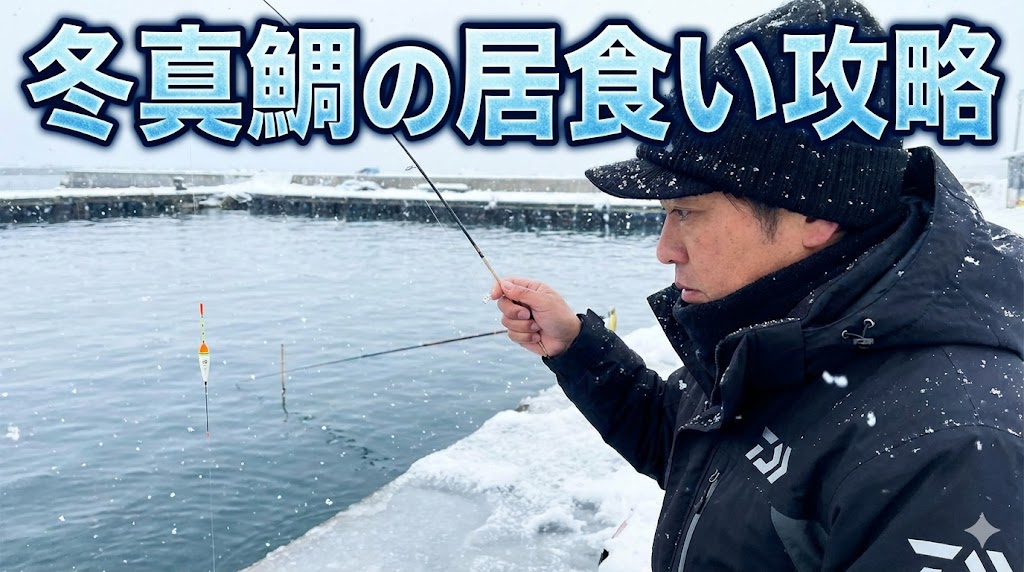 冬マダイの攻略記事。雪が降り積もるなかでも釣るために重要なことは、棒ウキなど高感度の仕掛けを使うところからはじまる。