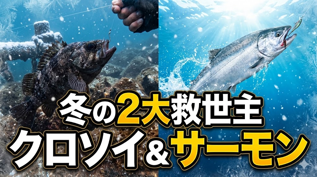 冬の2大救世主である、クロソイとサーモン（銀ジャケ）が表示されている。